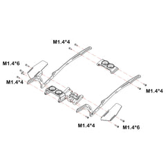 MEUS Racing Titanium LCG MD24 Chassis/ MD24 Dig Chassis Drive Shafts & Chassis Links for 1/24 SCX24