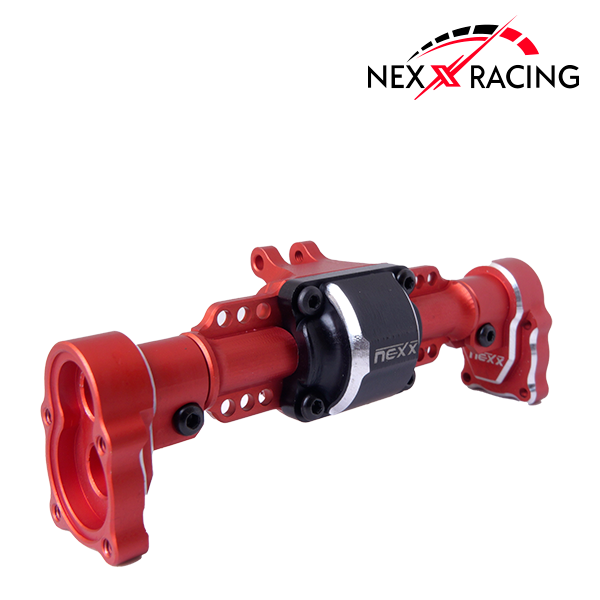 Nexx Racing Rear Housing Alu 7075 T6 For FMS FCX24 Max Smasher & Power Wagon (Without Outer Cover) (Red) - HeliDirect