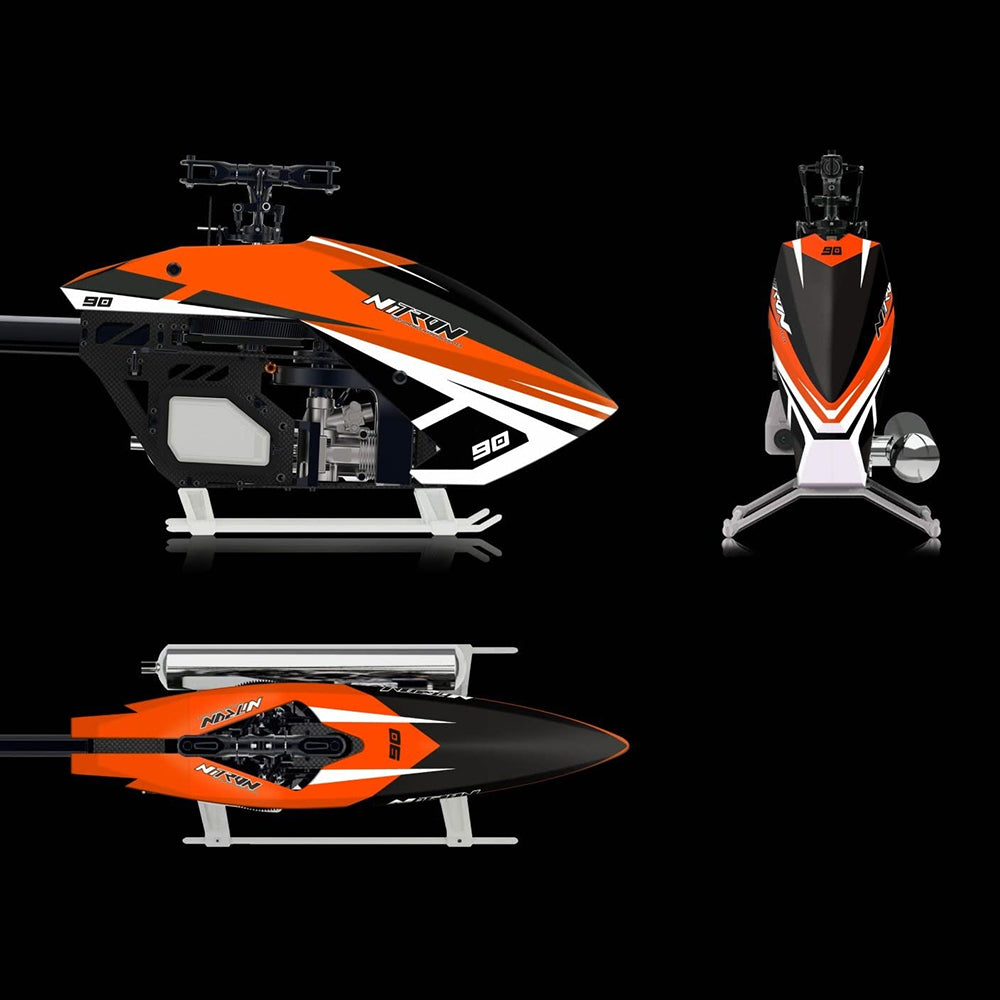 TRON Nitron 90 Helicopter Kit - Neon Orange (w/o Blades) - HeliDirect