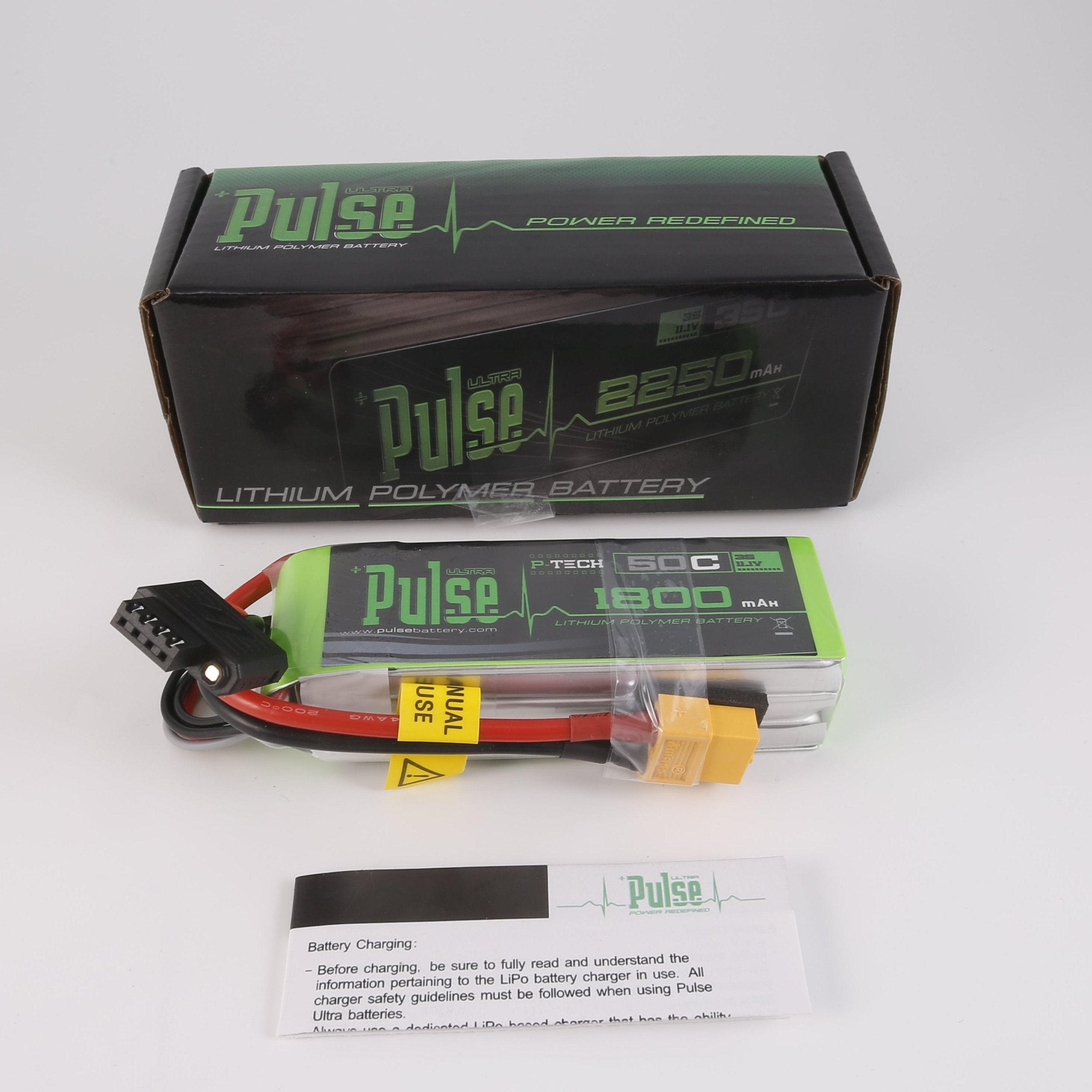 Pulse 1800mah 50C 11.1V 3S P-Tech Lipo Battery - XT60 Connector