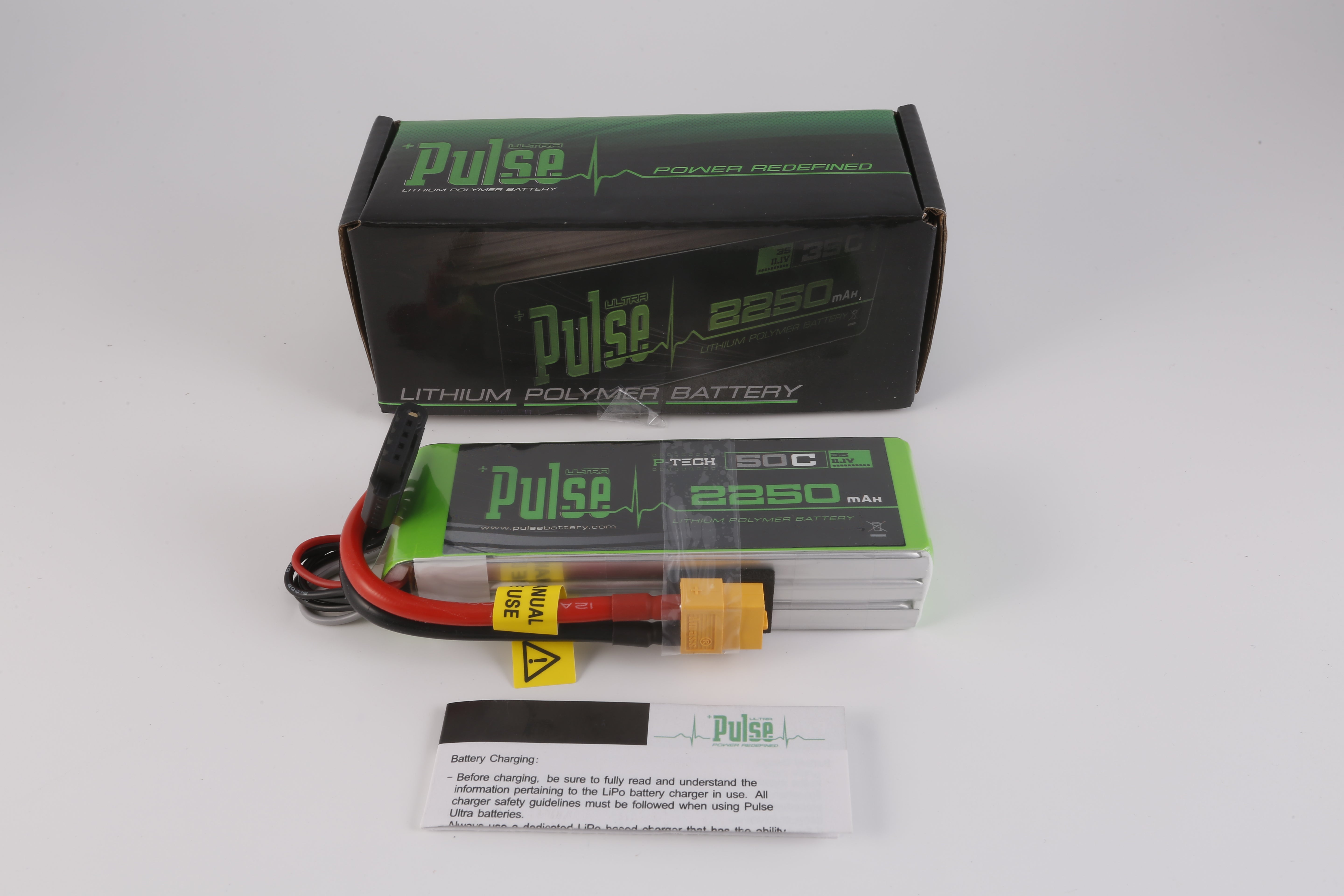 PULSE 2250mAh 50C 11.1V 3S P-Tech LiPo Battery - XT60 Connector