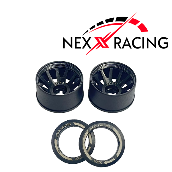 Nexx Racing “JUD” threaded carbon-fiber reinforced EVO Flanged Rear Wheels (2) pcs for Mini-Z - R11 OFFSET +3