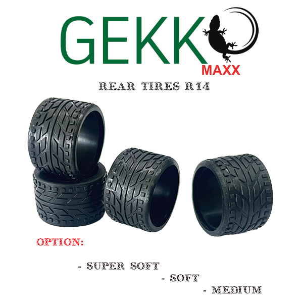 Gekko Maxx Rear Tires R14 (4pcs) - Soft - HeliDirect