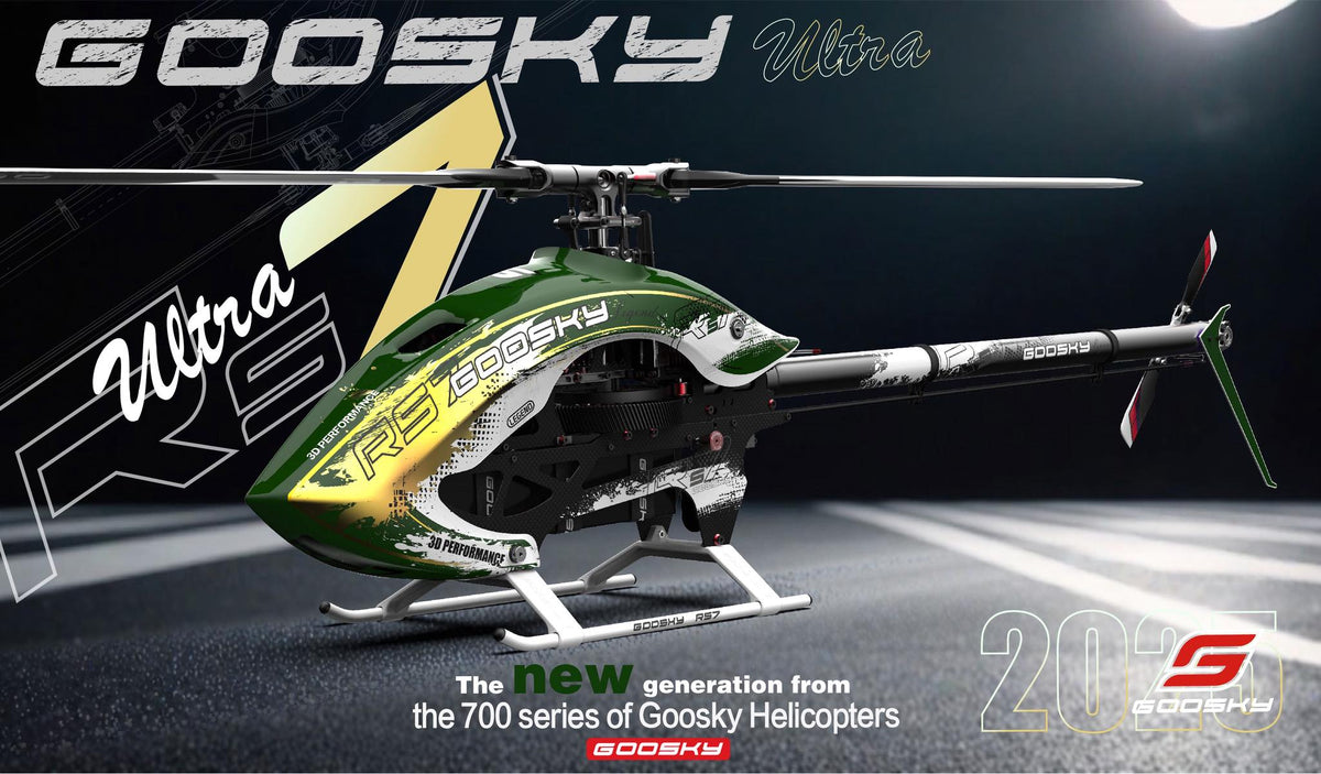 Goosky RS7 ULTRA Helicopter Kit with Azure 700/105 Blades - Green