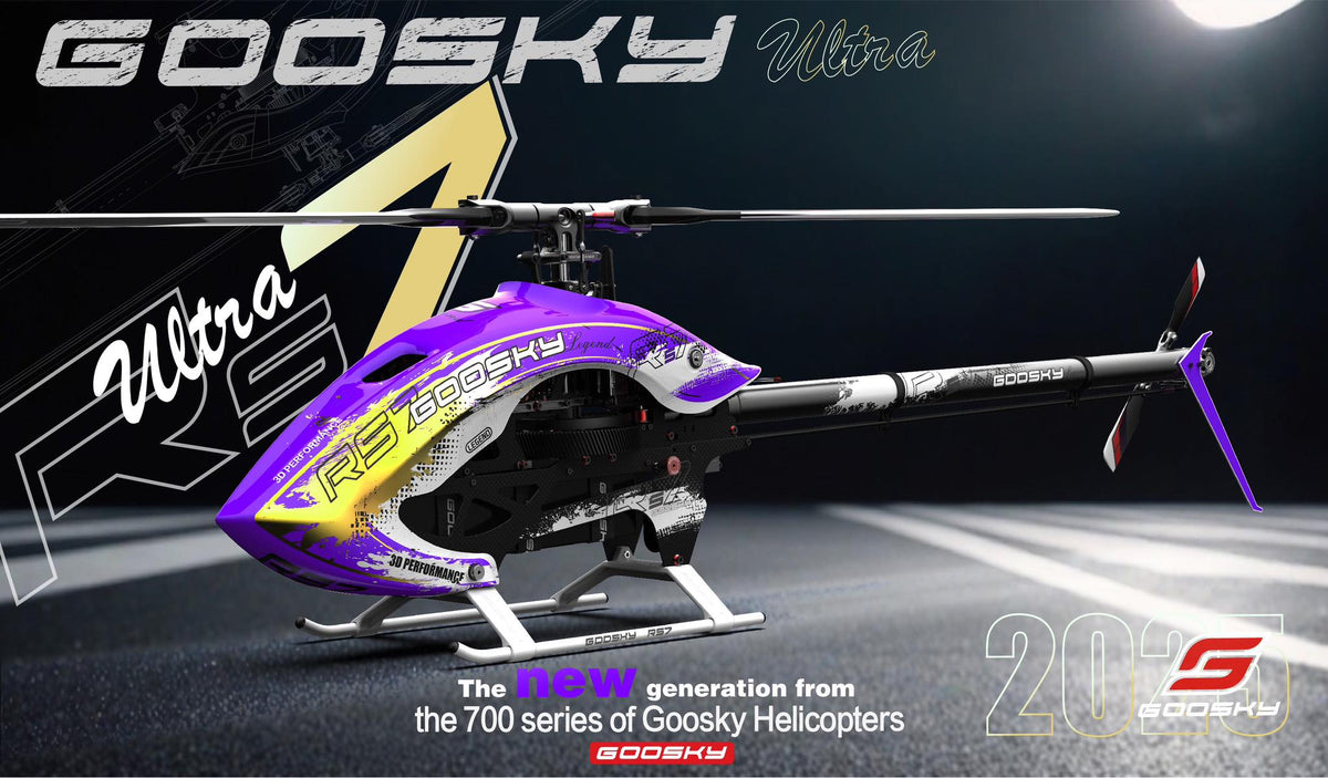 Goosky RS7 ULTRA Helicopter Kit with Azure 700/105 Blades - Purple