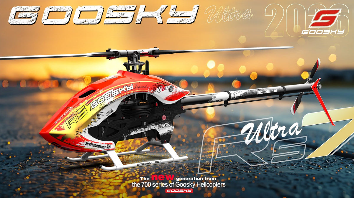 Goosky RS7 ULTRA Helicopter Kit with Azure 700/105 Blades - Orange