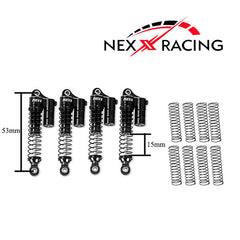 Nexx Racing 53mm Reservoir shocks (4pcs) for Redcat MT-18 - Black