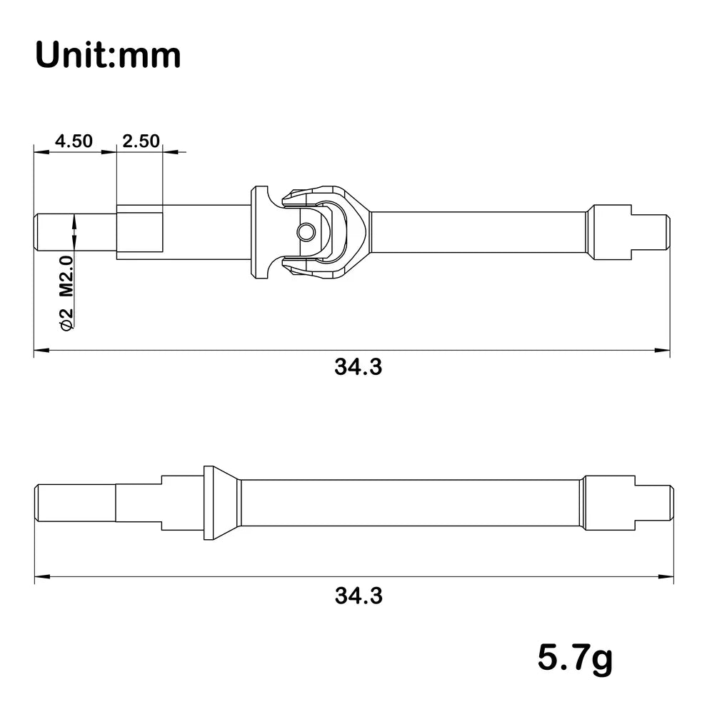 MEUS Racing Steel CVD Shaft Axle Shafts for 1/30 Axial SCX30