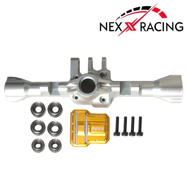 Nexx Racing CNC Alu Rear Axle Housing For TRX4M ( Included Bearing )-Silver - HeliDirect