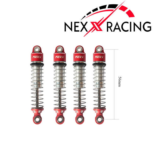 Nexx Racing Oil Shock (4pcs) for 1/18 TRX-4M - RED - HeliDirect