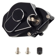 MEUS Racing  RC Crawler Aluminum Transmission Gearbox, Assembled Transmission Case Complete Gearbox Upgrade Parts for 1/24 Axial SCX24 Deadbolt 90081 C10 Wrangler (Black) - HeliDirect