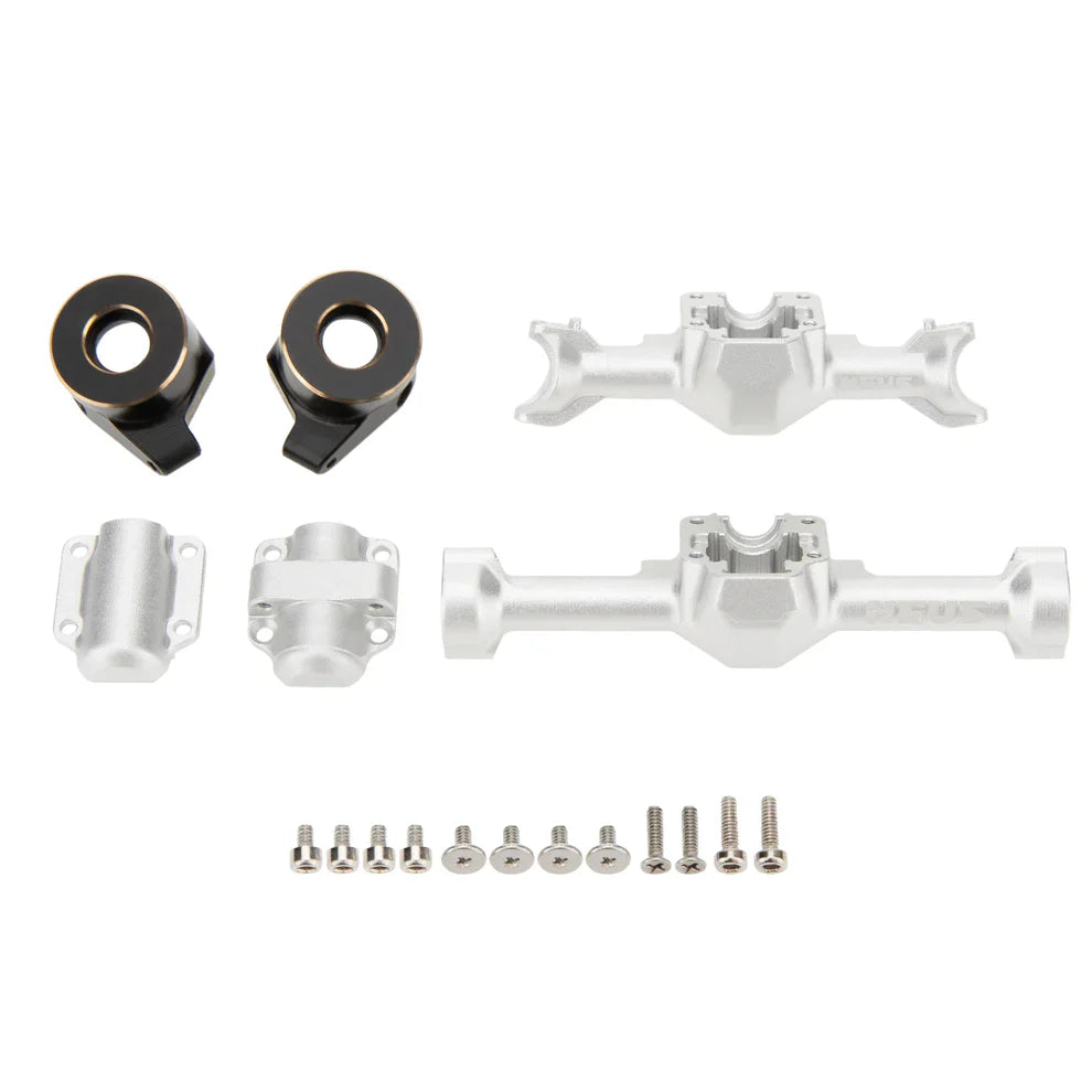 MEUS Racing SCX30 Axle Housing with Diff Covers and Steering Knuckles for Axial SCX30