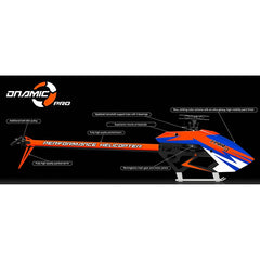 Tron 7.0 Dnamic PRO Helicopter Kit (w/o Blades) - Blue Neon Orange