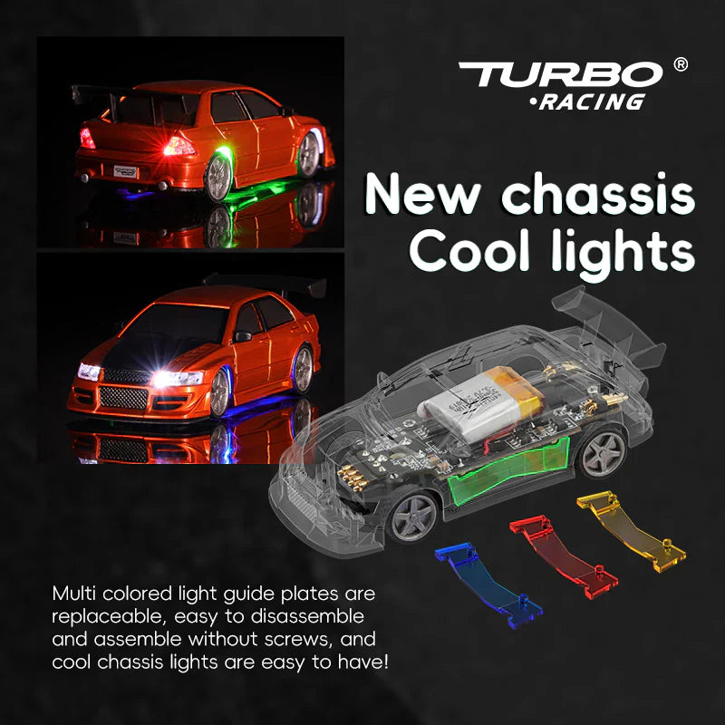 Turbo Racing C76 1/76 RC Sports Car Mini Racing - Red