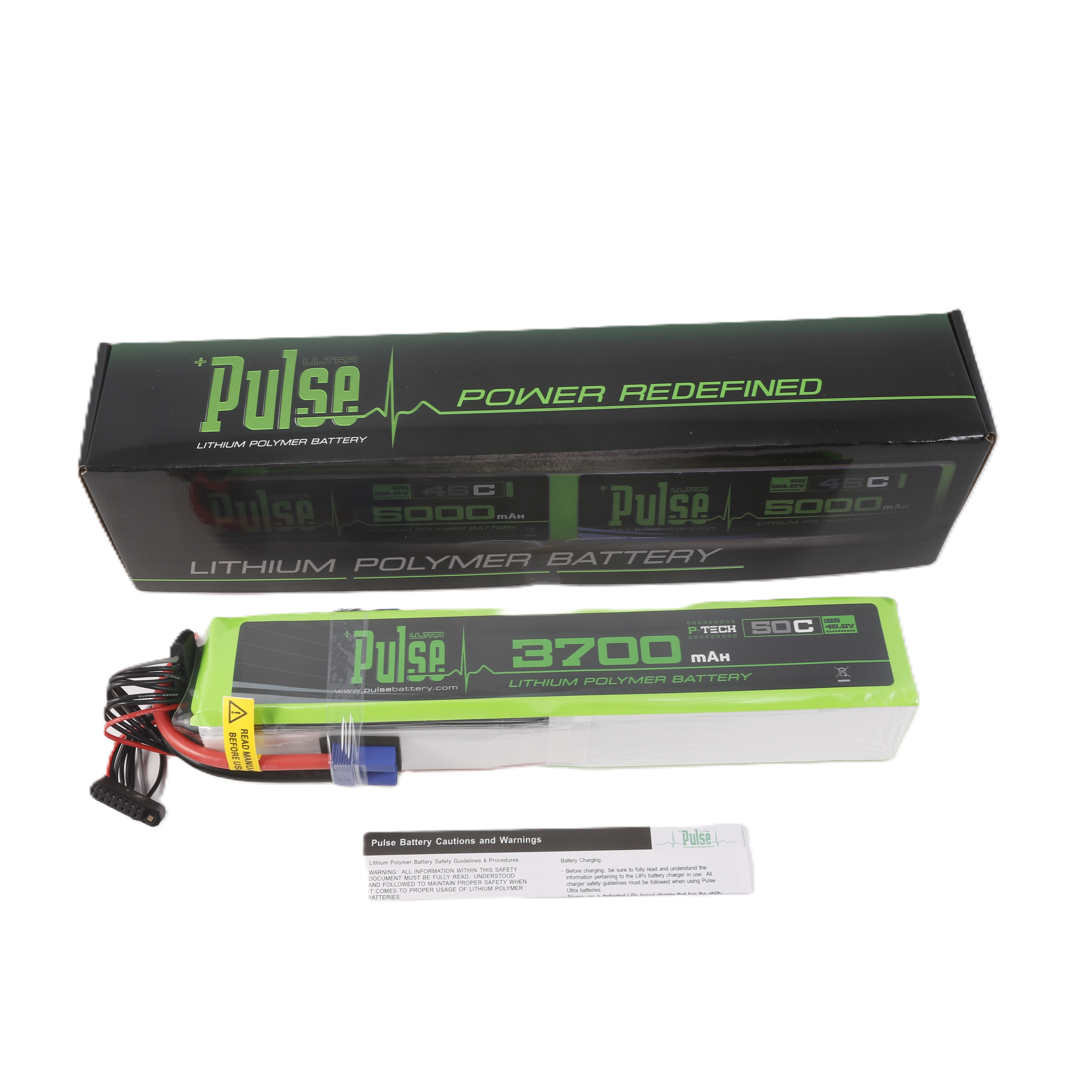 Pulse 3700mAh 50C 45.6V 12S P-Tech LiHV Battery - EC5 Connector