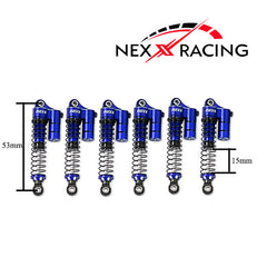 Nexx Racing 53mm Reservoir shocks (6pcs) for Hobby Plus 1/18 ARKTOS 6X6 - BLUE