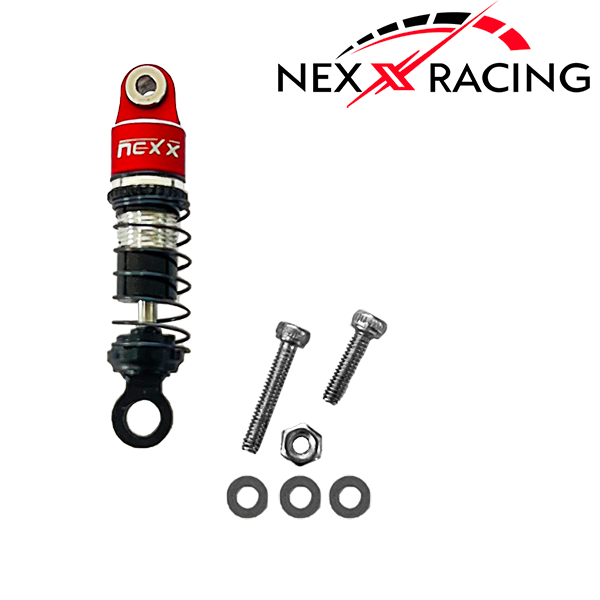 Nexx Racing Dual Spring Center Oil Shock Set - RED - HeliDirect