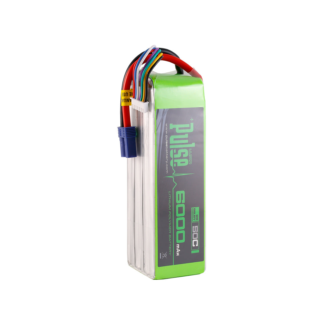 PULSE 6000mAh 50C 22.2V 6S LiPo Battery - EC5 Connector - HeliDirect