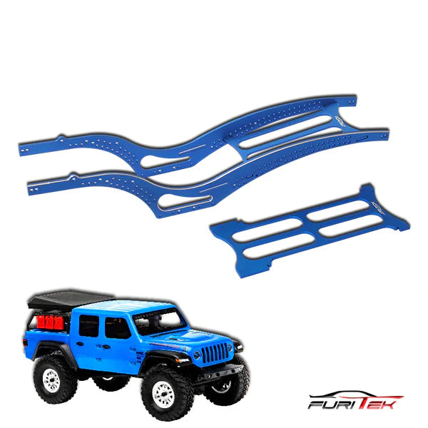 FURITEK SCYTHE Aluminum Rail Frame For SCX24 JEEP GLADIATOR - BLUE - HeliDirect