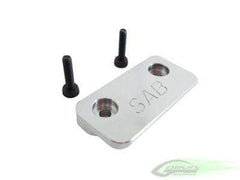 SAB Aluminum CNC Battery Tray Stop - Goblin 630/700/770 - HeliDirect