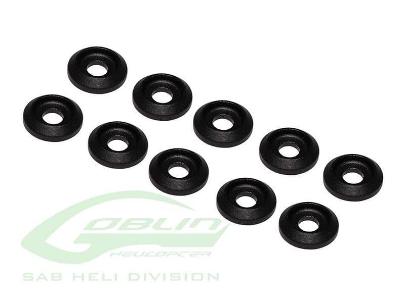 SAB Aluminum Finishing Washers Black Matte (10pcs) - HeliDirect