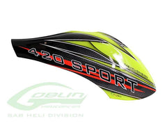 SAB Canomod Airbrush Canopy SAB Yellow/Black - Goblin 420 Sport - HeliDirect