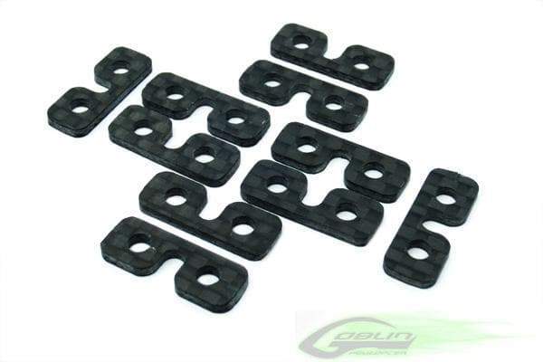 SAB Carbon Fiber SERVO SPACER (10pcs) - Goblin 500/570/630/700/770 [H0075-S] - HeliDirect