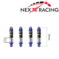 Nexx Racing Oil Shock (4 pcs) for 1/24 SCX24 - BLUE - HeliDirect