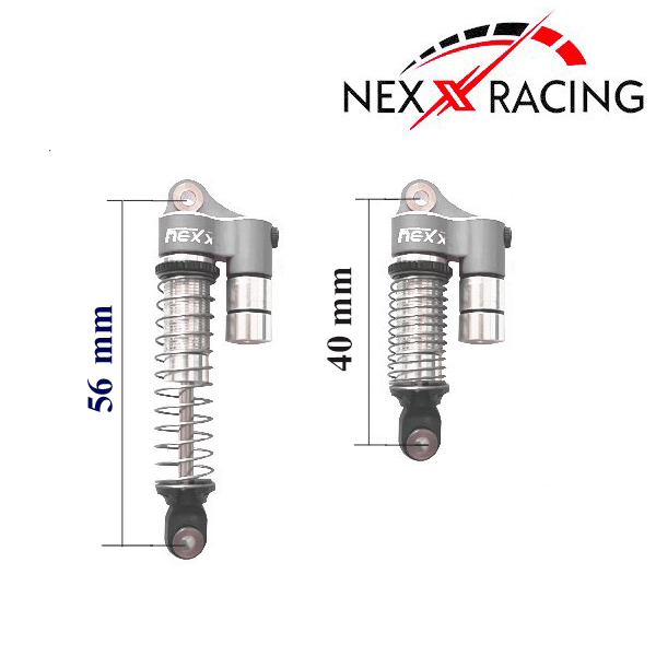 Nexx Racing Reservoir Shock (4 pcs) for 1/18 TRX-4M - GUN METAL - HeliDirect