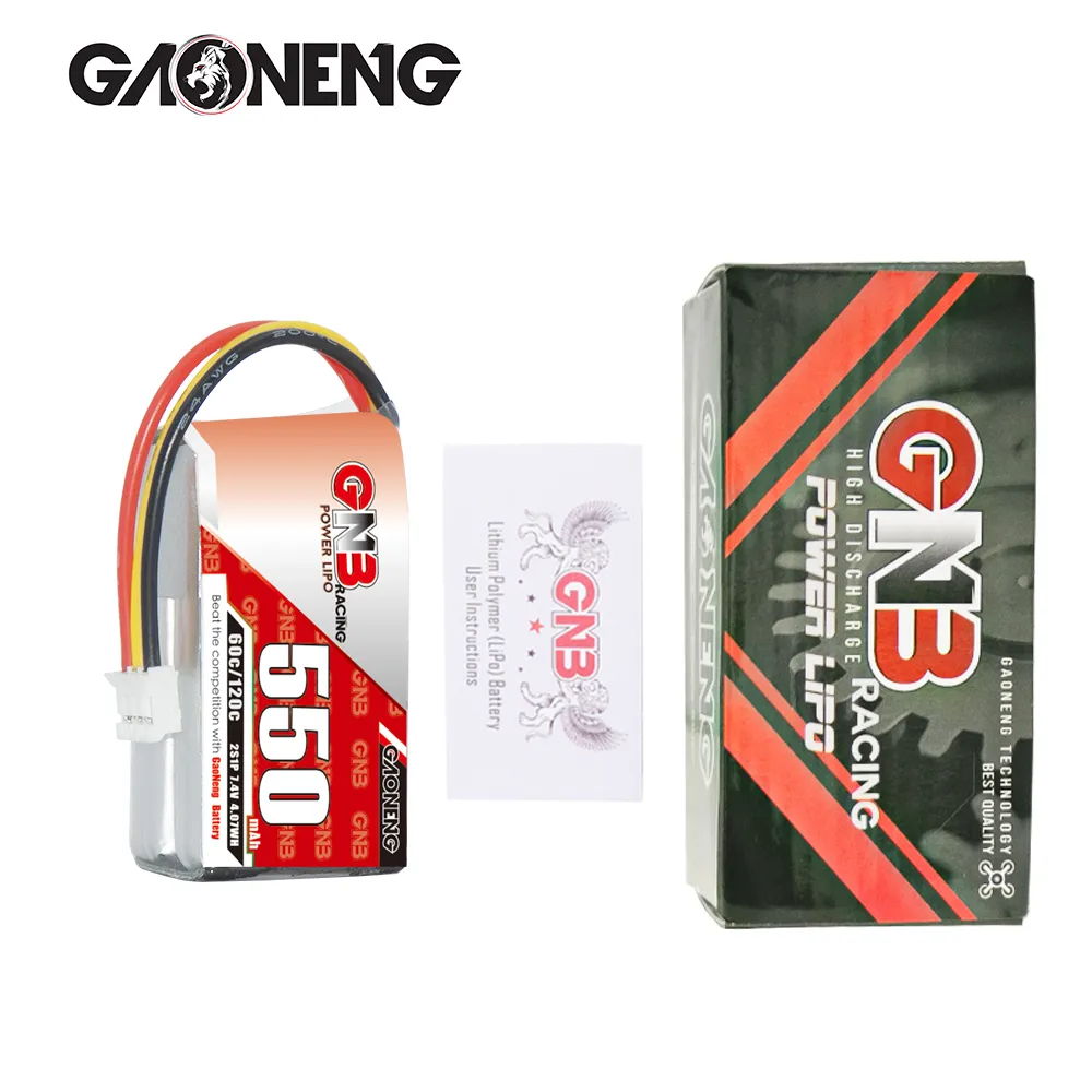 GAONENG GNB 2S 7.4V 550mAh 60C LiPo Battery PH2.0 3Pin Connector