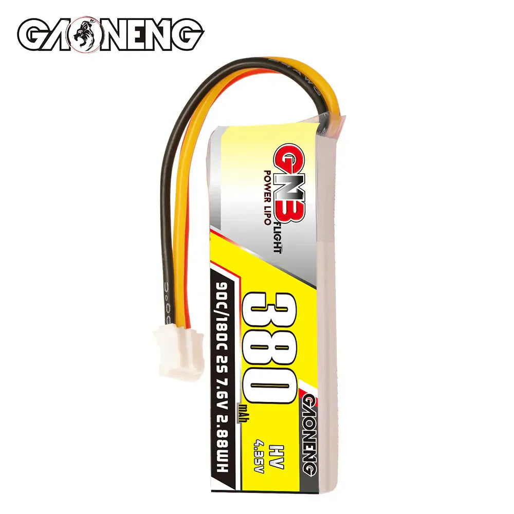 GAONENG GNB LiHV 2S 7.6V 380mAh 90C LiPo Battery PH2.0 3Pin Connector (3pcs)