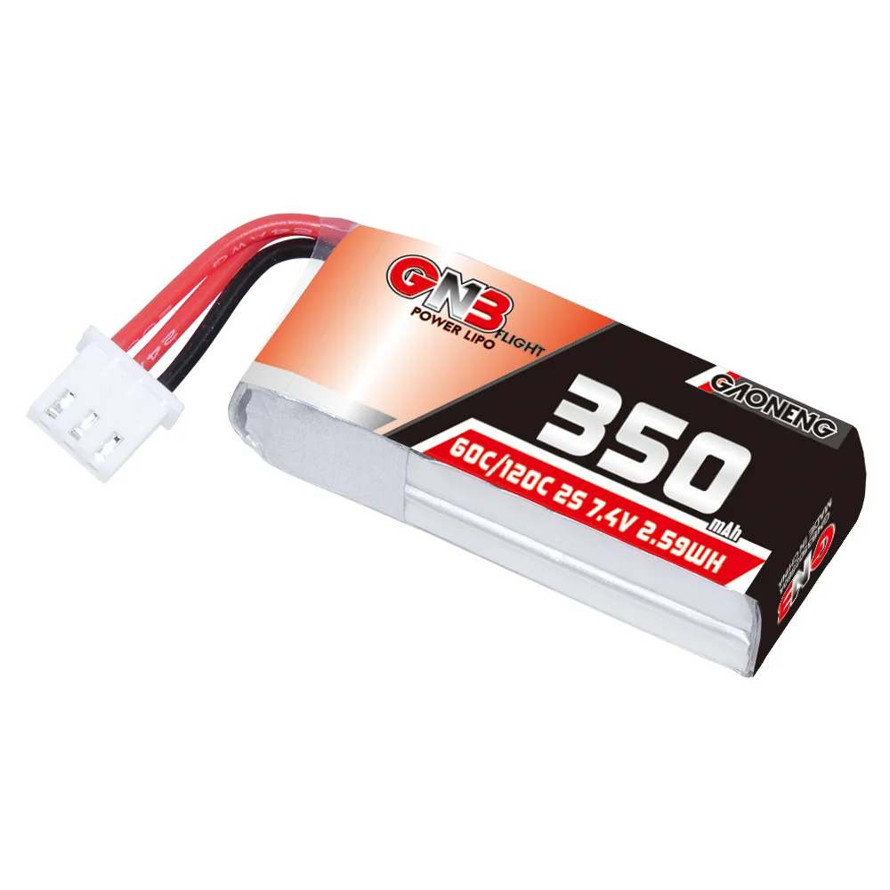 GAONENG GNB 2S 7.4V 350mAh 60C LiPo Battery XH2.54 3Pin Connector (2pcs)