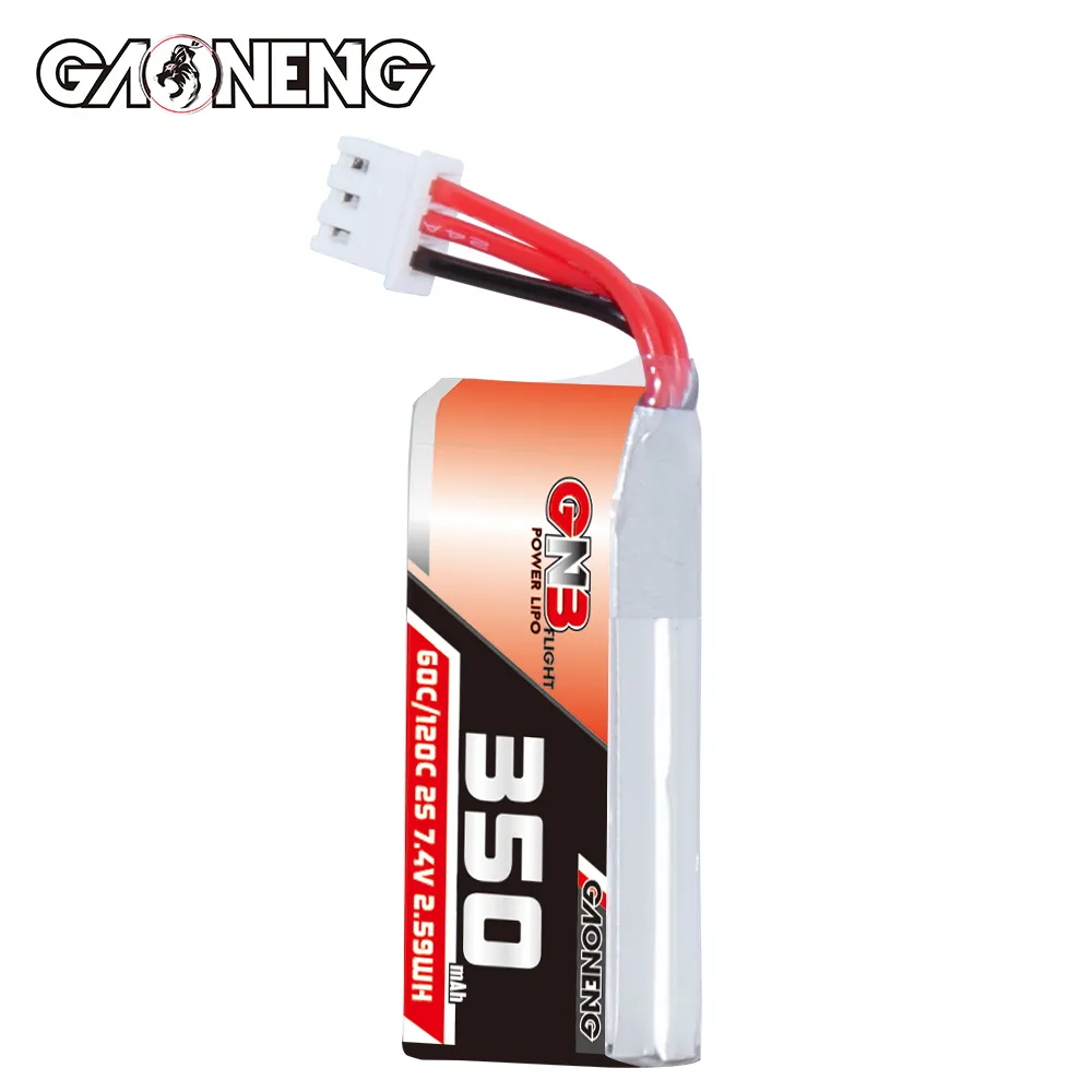 GAONENG GNB 2S 7.4V 350mAh 60C LiPo Battery XH2.54 3Pin Connector (2pcs)