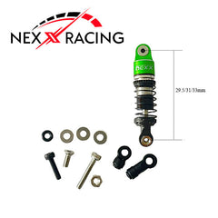 Nexx Racing Dual Spring Center Oil Shock Set - GREEN - HeliDirect