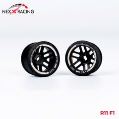 NXUSA-EVOAWD-R Nexx Racing “JUD” threaded carbon-fiber reinforced EVO AWD Flanged Rear Wheels (2) pcs for Mini-Z - R11 OFFSET +1