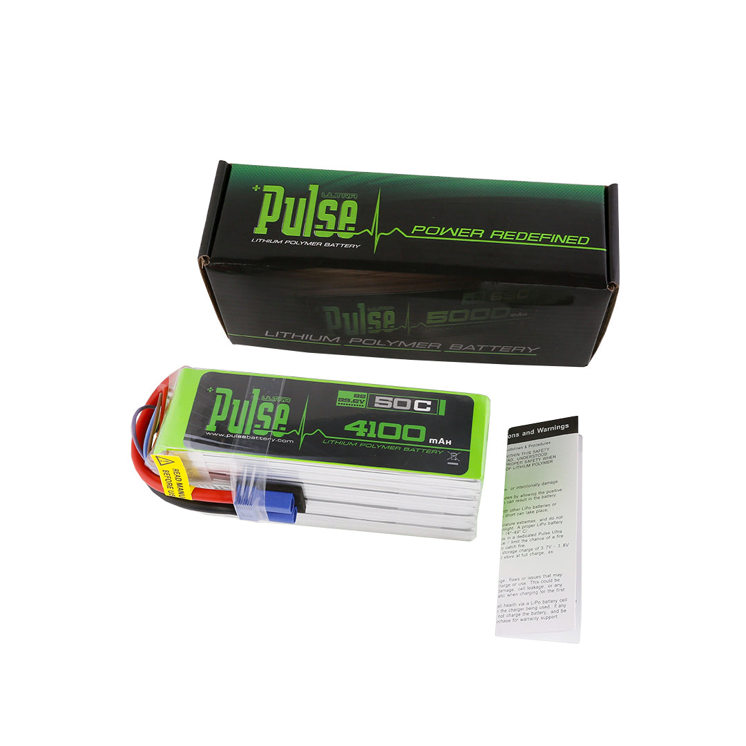 PULSE 4100mah 50C 29.6V 8S LiPo Battery -  EC5 Connector - HeliDirect