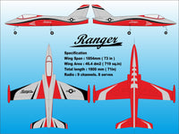 Boomerang Ranger Sport Jet - Silver / Red - Boomerang RC Jets