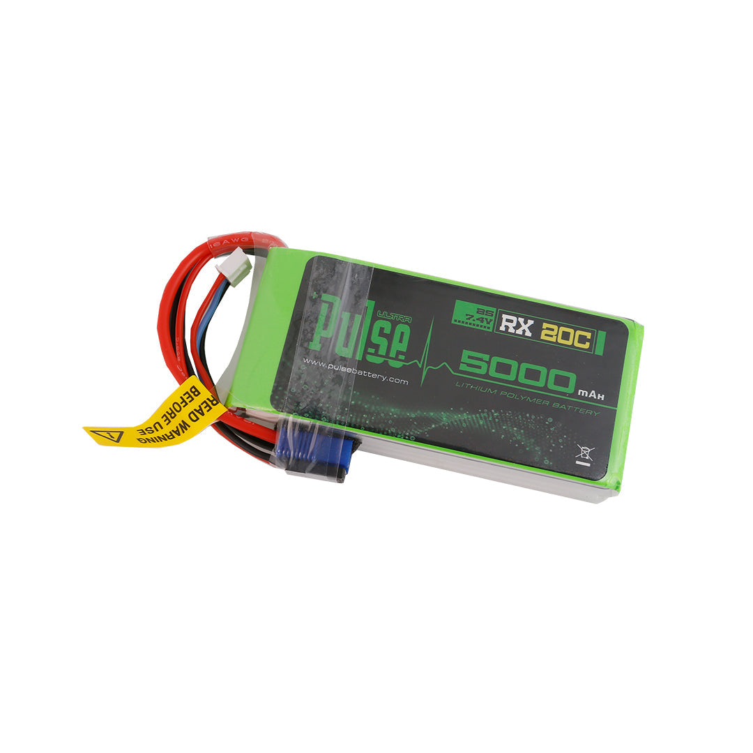 PULSE 5000mah 2S 7.4V 20C RX - LiPo Battery - HeliDirect