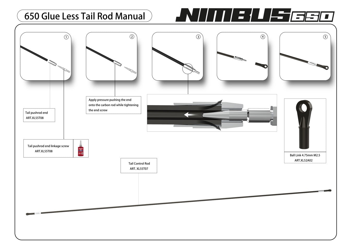 XLPower Nimbus 650 Stretch kit - HeliDirect