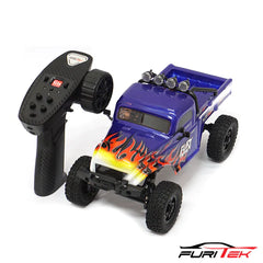 FURITEK FX118 FURY WAGON RTR BRUSHLESS 1/18 RC CRAWLER KIT (BLUE WITH FLAMES) - HeliDirect