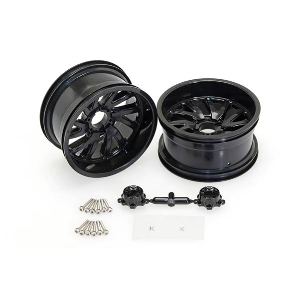 CD0655 KG1 Forged Vile KF004 Wheel (BLACK, LEFT & RIGHT side 1 wheel per side) 2 pcs - HeliDirect