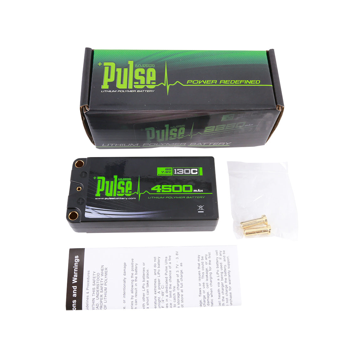 Pulse 4500mAh 130C 2S2P HV Hard Case - 5mm bullet - HeliDirect