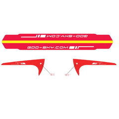 Goosky S2 Tail Boom and Fin Sticker - Red (3 sets) - HeliDirect