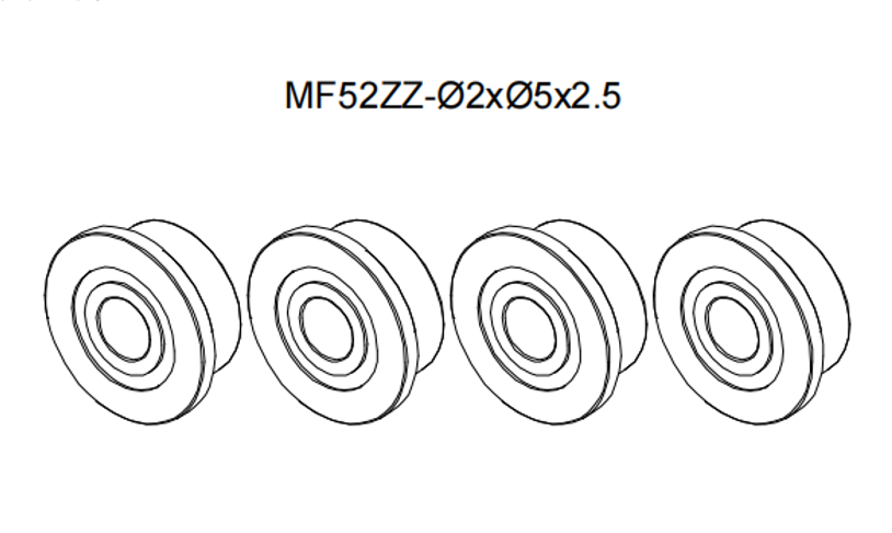 Goosky RS4 MF52ZZ Flanged Bearing Set - HeliDirect