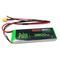 Pulse 3800mah 2S 6.6V 25C Receiver LiFePO4 Battery - XT60 Connector - HeliDirect