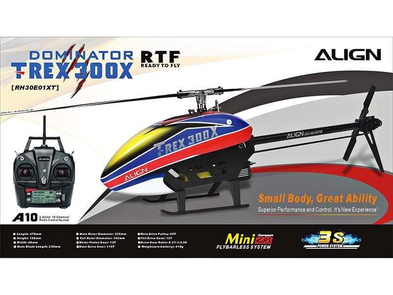 Align T-REX 300X S.C. RTF - HeliDirect