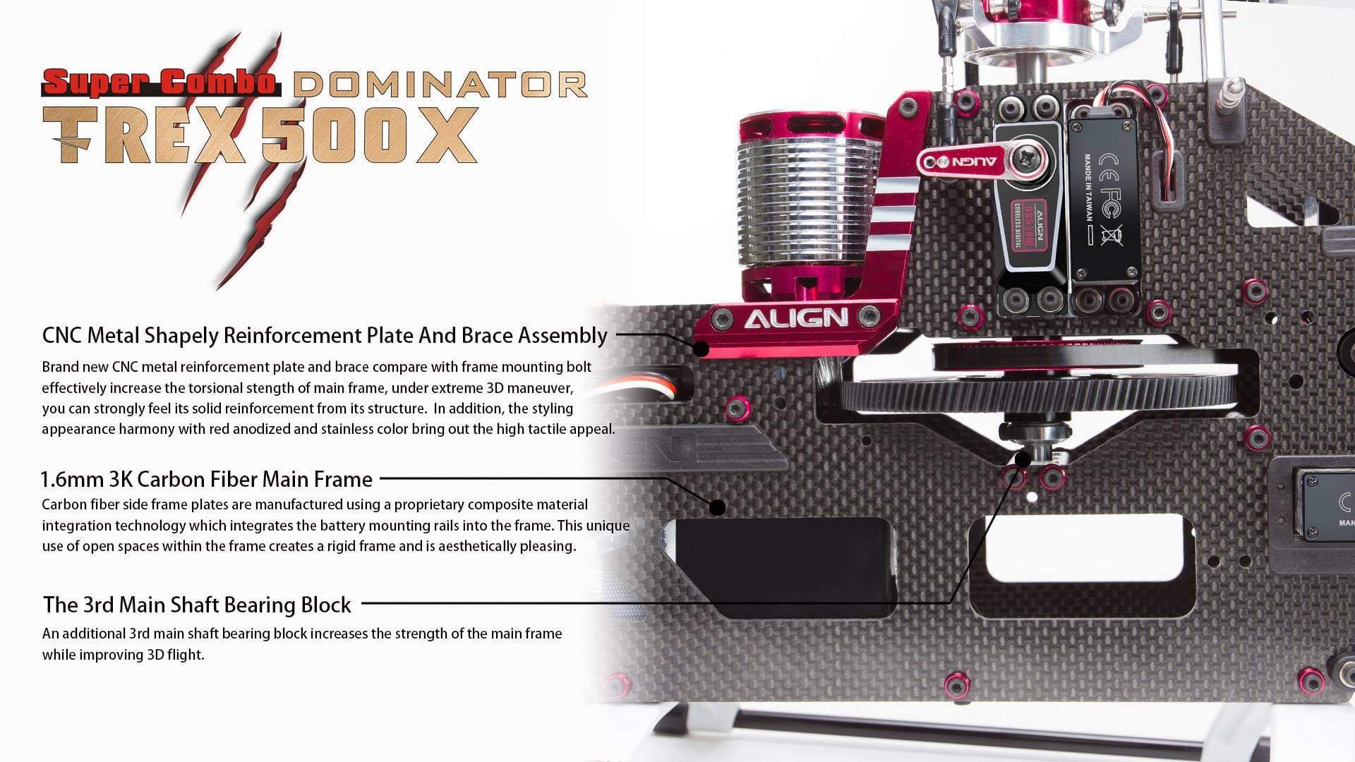 Align T-Rex 500X Dominator Combo Helicopter with DS530/DS535 Servos - HeliDirect