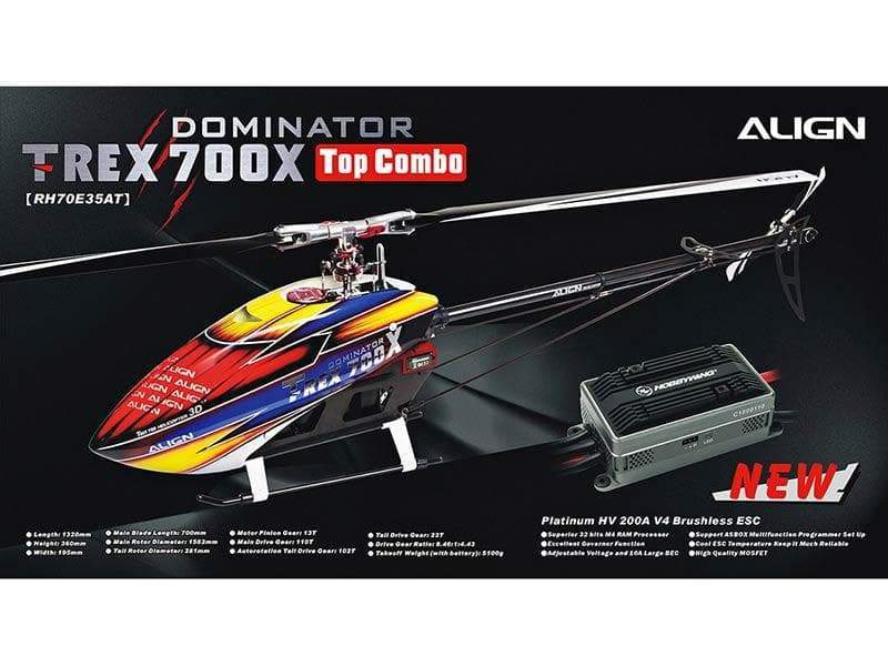 Align T-REX 700X TOP Combo (Platinum HV 200A ESC) - HeliDirect