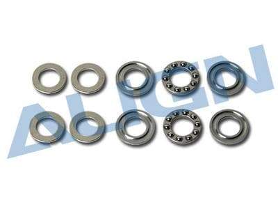 Align Thrust Bearing - Trex 700E/ Nitro Pro / Trex 800 (10.2x18x5.5mm Thrust Bearings / 10x16x1mm Washers) - HeliDirect