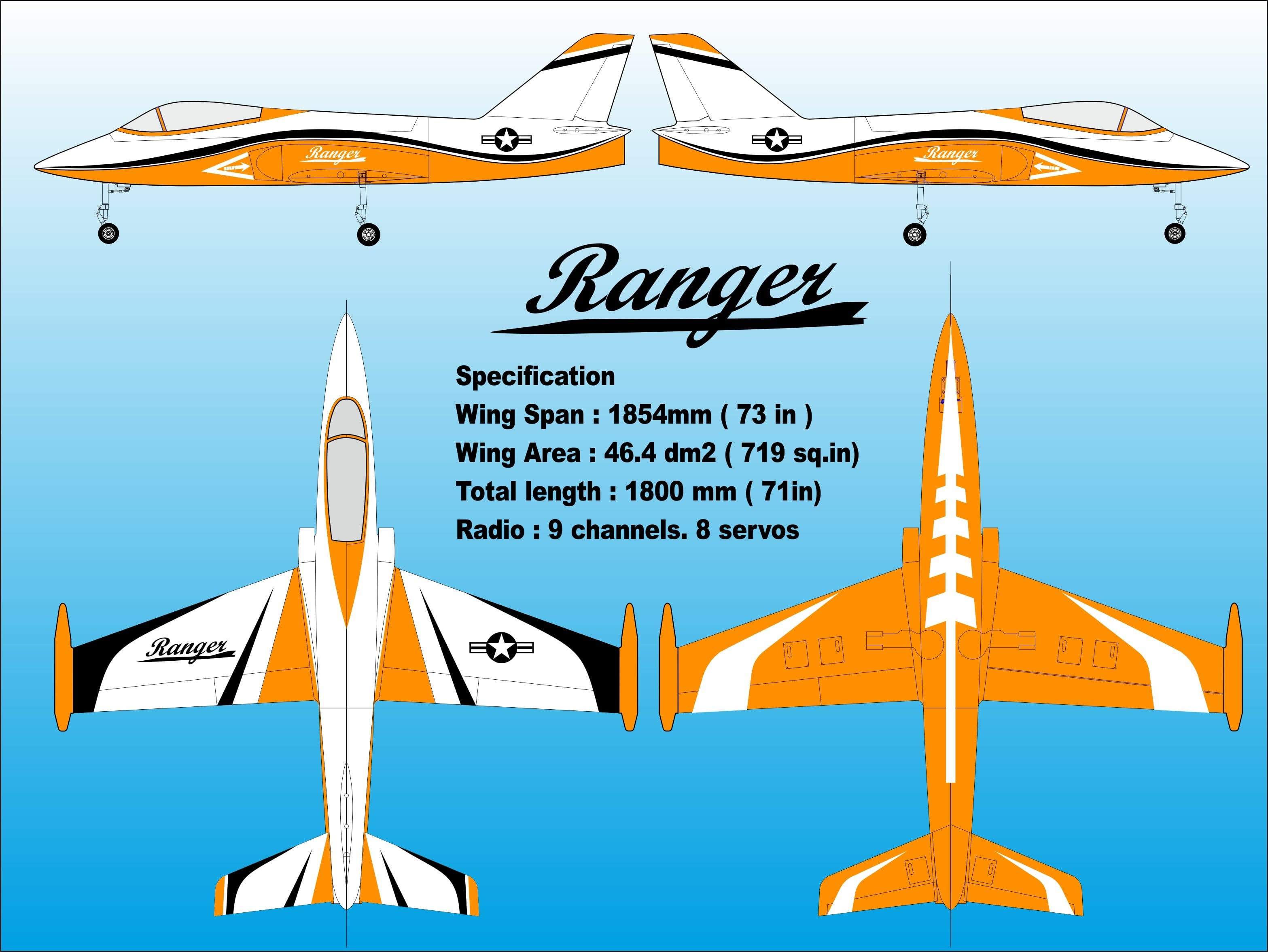 Boomerang Ranger Sport Jet - Orange & White - HeliDirect